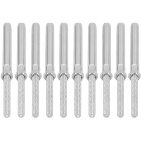 Kit de 10 vis à câble en acier inoxydable M6 3mm pour garde-corps, fixation câble métallique, quincaillerie extérieure