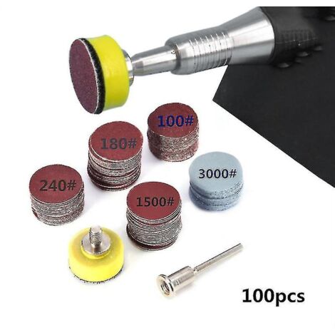 Kit de 100 disques de ponçage assortis pour outil rotatif Dremel - Papiers abrasifs de polissage de grain 100 à 3000