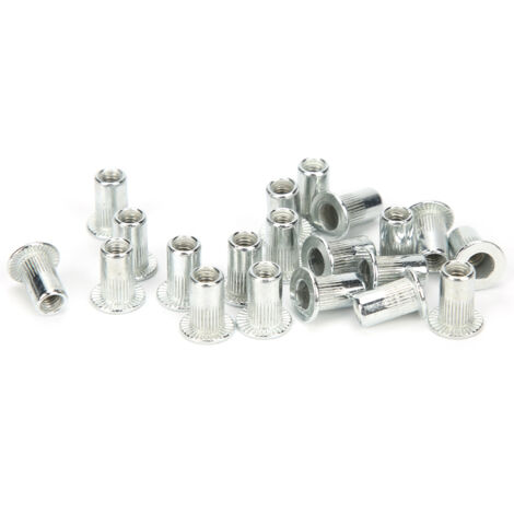 Kit de 100 inserts filetés creux à riveter M3x20, fournitures industrielles et quincaillerie pour assemblage durable.