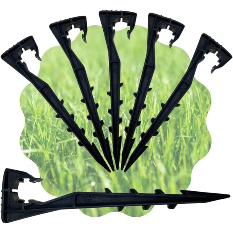 Acquaverde - Kit de 100 piquets d'ancrage et bouchons de tuyau, ligne goutte à goutte 16 et 20 mm, pour irrigation goutte à goutte, plantes et jardin