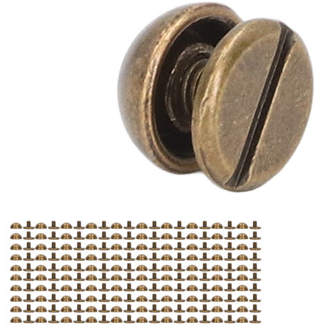 Kit de 100 rivets champignon en bronze 8mm, alliage résistant, pour la décoration et la réparation d'articles en cuir.