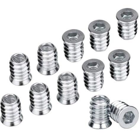 Kit de 100 vis à tête fraisée professionnelles M6 x 15 mm avec insert fileté hexagonal.
