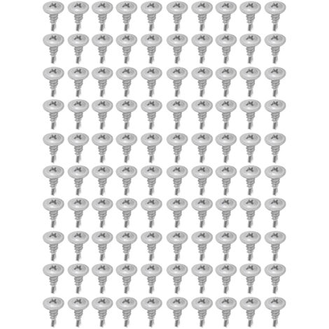 Kit de 100 vis autotaraudeuses à tête cruciforme et rondelle en acier inoxydable, 4,2 x 13 mm / 0,17 x 0,51 po