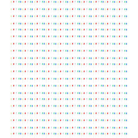 Kit de 1000 diodes électroluminescentes LED assorties, composants d'ampoule, 5 couleurs, 5mm, ronds