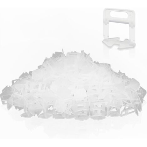 Kit de 1000 espaciadores autonivelantes para baldosas de 2 mm. Sistema de nivelación para baldosas. Espaciadores autonivelantes para baldosas de suelo y pared.
