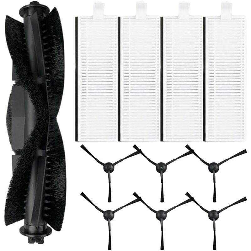 Kit de 11 brosses latérales principales pour aspirateur Robot pour Laresar Evol 3, 1 Brosse à Rouleau Principale, 4 filtres hepa,