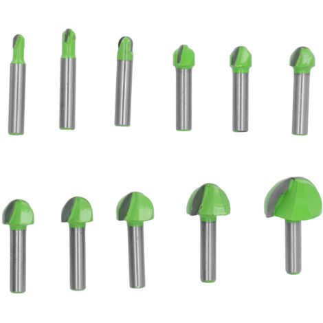 Kit de 11 fraises à arrondir en carbure cémenté, queue de 8 mm pour portes, armoires et étagères