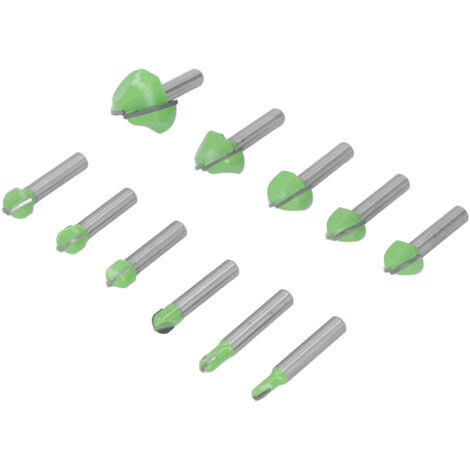 Kit de 11 fraises à chanfreiner en carbure, queue 8 mm pour portes, armoires et meubles