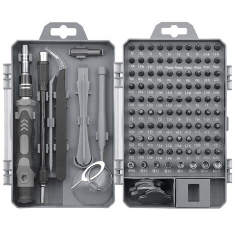 Kit de 115 destornilladores y puntas, herramienta manual para la reparación de teléfonos y dispositivos electrónicos.