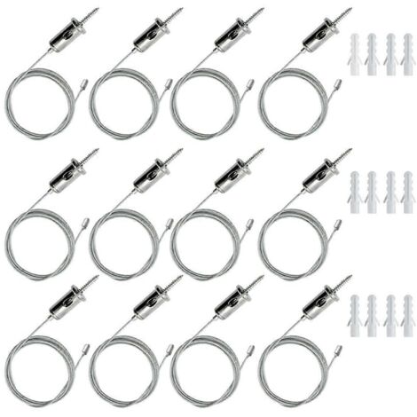 Kit de 12 câbles de suspension hexagonaux pour garage, chaînes de suspension en acier, 1 m