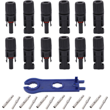 Kit de 12 connecteurs photovoltaïques solaires IP67, broches en cuivre étamé, mâle/femelle, pour applications industrielles 1000V 45A