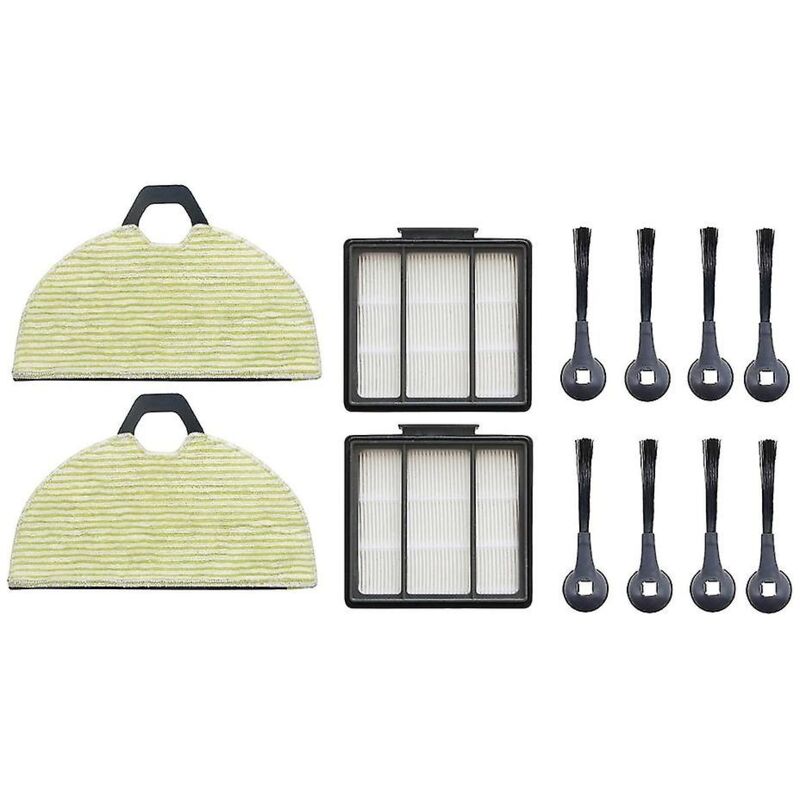 Kit de 12 pièces de rechange pour brosses latérales, filtres, tampon de nettoyage pour aspirateur robot Rv2001wd Av2001wd