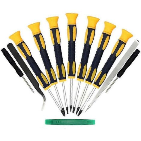 Kit de 12 tournevis Torx comprenant un tournevis Torx T3, T4, T5, T6, T7, T8 et T10, une pince à épiler en acier inoxydable et un tournevis plat pour la réparation de la PS4.