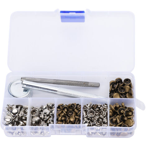 Kit de 120 Rivets en Laiton Double Face pour Boutons de Fermeture, Accessoires de Couture et Vêtements en Cuir