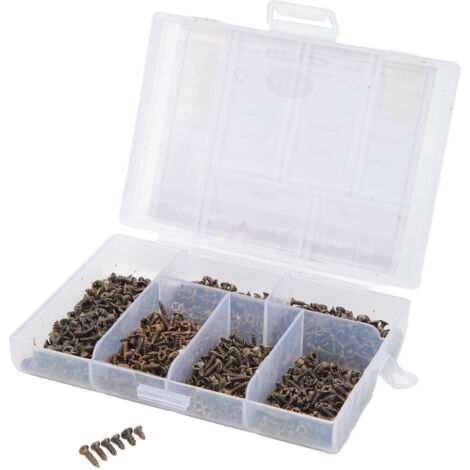 Kit de 1200 vis autotaraudeuses à tête fraisée cruciforme M2 et M2.5 pour modélisme et assemblage bois