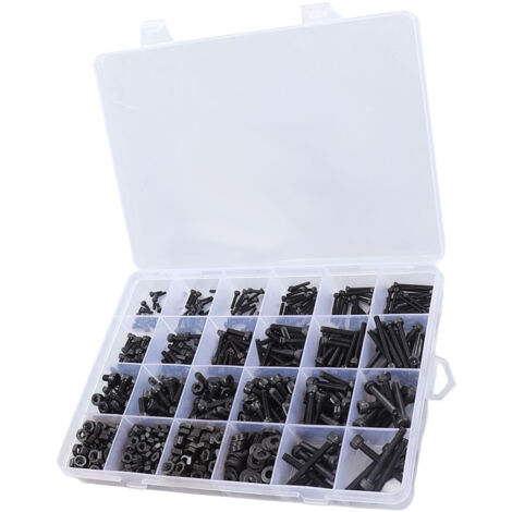 Kit de 1203 pièces de fixation : boulons, écrous et rondelles pour bricolage et réparations