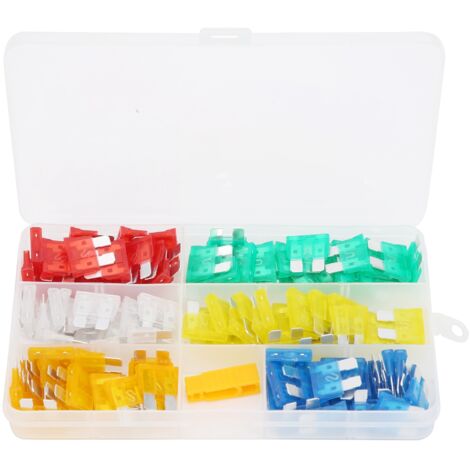 Kit de 121 fusibles lames pour voiture, assortiment de 5/10/15/20/25/30A avec boîte de rangement