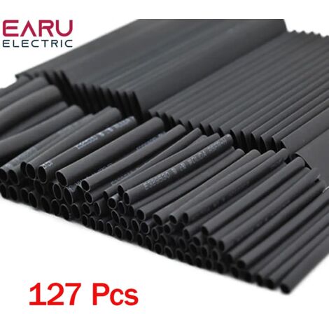 Kit de 127 gaines thermorétractables, gaines de connexion électrique, gaines de câbles électriques,rétrécissement 2:1
