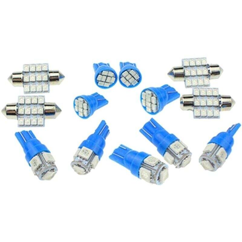 Kit Ampoules LED Intérieur Bleu Glacier T10 Pour Dôme Carte Plaque Immatriculation