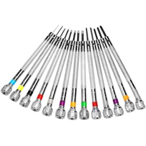 Kit de 13 tournevis de précision (0,6-2,0 mm) pour la réparation de montres et d'outils de réparation.