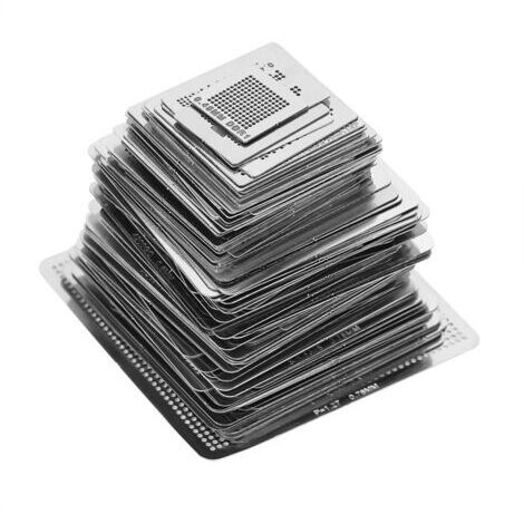 Kit de 130 pochoirs universels BGA pour le rebillage et la réparation, en acier, avec fixation à chaud directe