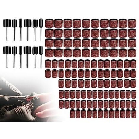 Kit de 132 pièces douilles abrasives pour les outils meulage dremel avec boîte gratuite, kit abrasives, accessoires électriques dremel. -