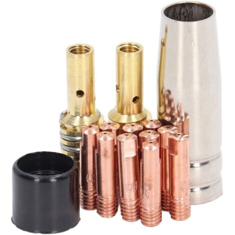 Kit de 14 Buses à Gaz à Pointe en Cuivre pour Torche de Soudage MIG 15AK, MIG, MAG.