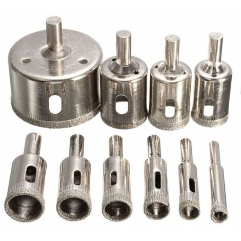 Kit de 15 forets diamantés pour scie cloche ensemble robuste en fer plaqué pour verre et céramique de 6 à 50 mm