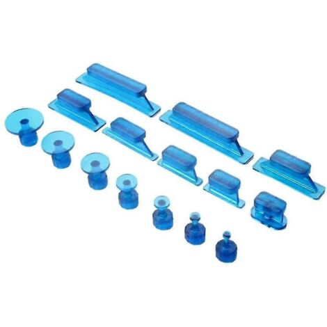 Kit de 15 outils de débosselage pour voiture, comprenant des ventouses pour tôle et plastique résistants.