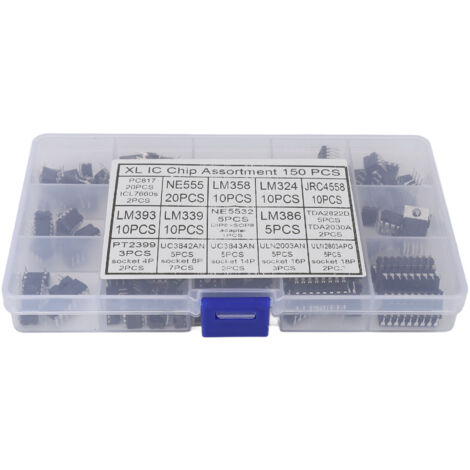 Kit de 150 pièces de circuits intégrés XL pour amplificateurs opérationnels, oscillateurs et coupleurs optiques