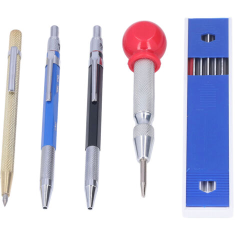 Kit de 16 Crayons Mécaniques pour Menuisier avec Pointe et Recharges Incluses