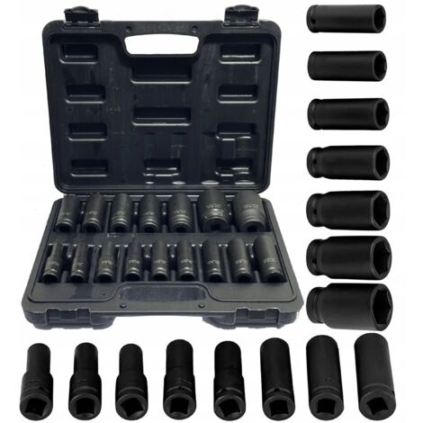 Kit de 16 douilles d'impact 1/2'' 10-32 mm