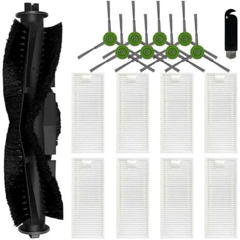 Kit de 18 brosses latérales principales pour aspirateur robot Aonus S8, 1 brosse à rouleau principale, 8 filtres HEPA, 8 brosses l