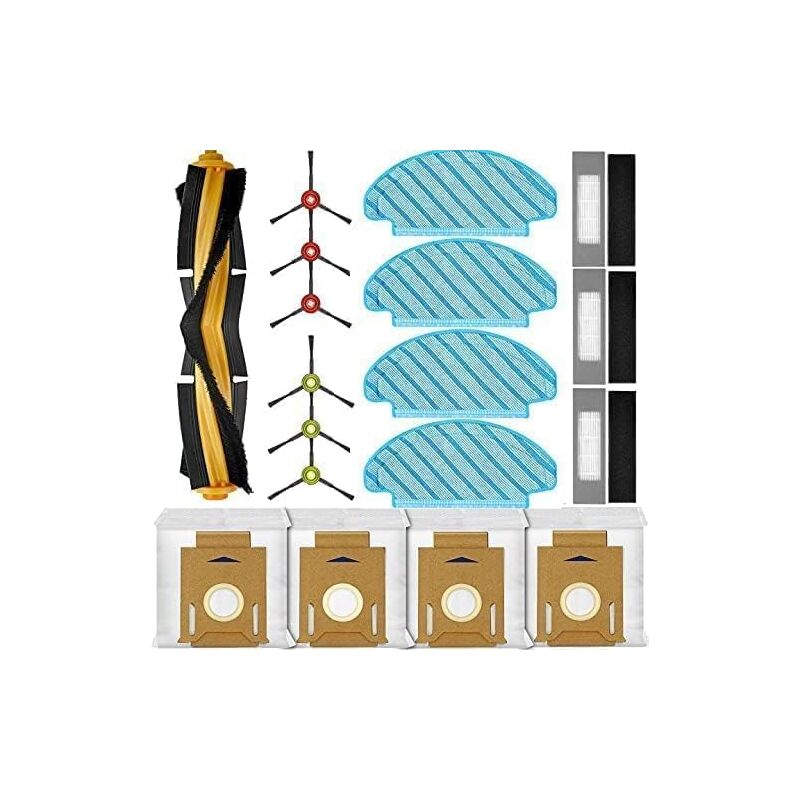 Kit de 18 pièces de rechange compatible avec Ecovacs Deebot Ozmo T8 T8+ T8 aivi T8MAX,N8+ N8 pro N8 pro+,T9+,1 brosse principale, 6 brosses