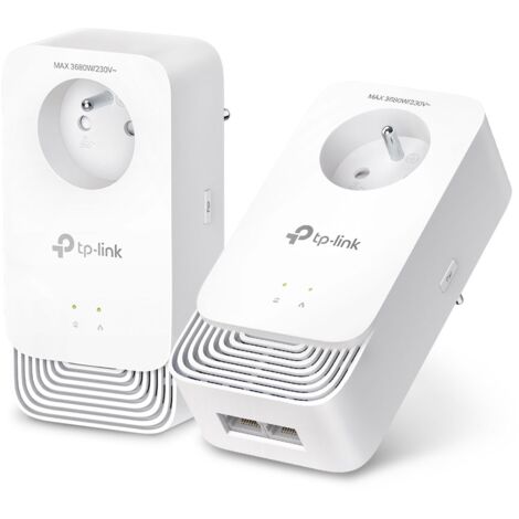 Kit de 2 adaptateurs CPL TP Link PG2405P V1 Gigabit Blanc et gris