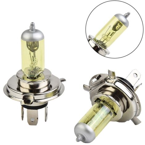 Kit de 2 ampoules halogènes H4 ambrées pour phares de voiture, 12 V 100 W 6000 K - AquaForge