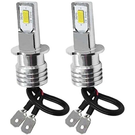 Kit De 2 Ampoules LED H3 Anti-Brouillard Blanc Froid 6000K Haute Luminosité