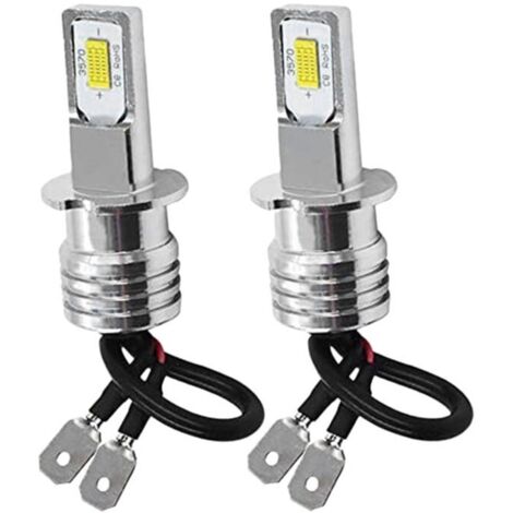 Kit De 2 Ampoules LED H3 Anti-Brouillard Blanc Froid 6000K Haute Luminosité