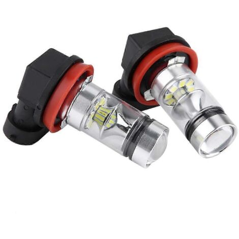 Kit de 2 ampoules LED H8 H9 H11 6000K Super White 100W pour phares antibrouillard et feux de route