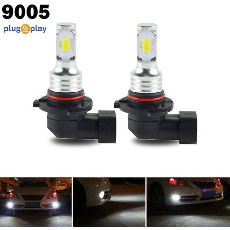 Kit de 2 ampoules LED HB3 9005 (80 W, 8 000 lm, feux de croisement/route, blanc 6 000 K)