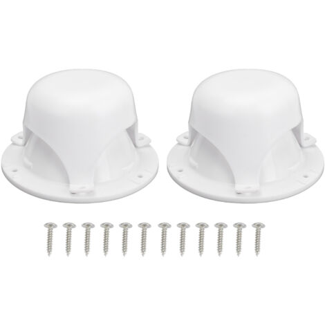 Kit de 2 Couvercles de Ventilation pour RV - Caps ABS avec Base et Vis pour Trailer et Motorhome