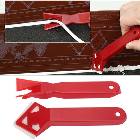 Kit de 2 Outils à Mastic, Grattoir pour Joints de Silicone et Ciment, Racleur pour Vitres