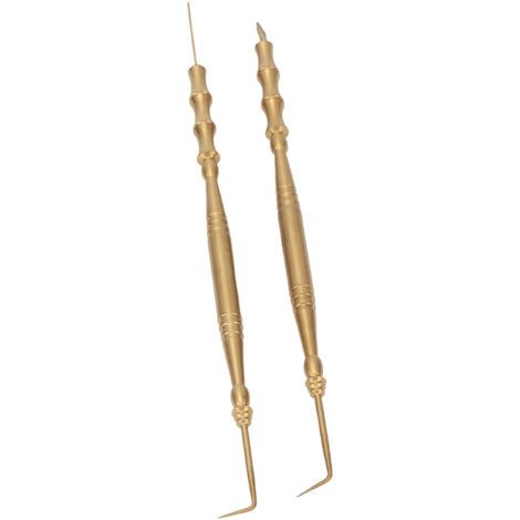 Kit de 2 outils de recourbage de cils en bambou, double embout ergonomique pour volume et courbe parfaite, doré