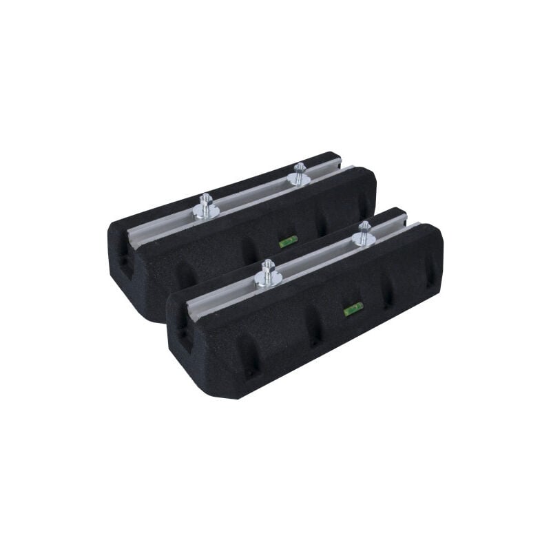 Lot de 2 supports de climatisation sol caoutchouc - l 600 x l 90 x h 160 mm - Charge max 500 kg RAM