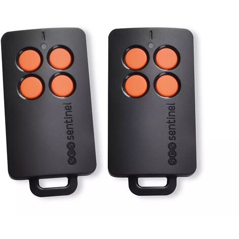 Kit de 2 télécommandes 4 canaux oranges – Portée 50m – Code secret tournant – Compatible motorisations SCS Sentinel