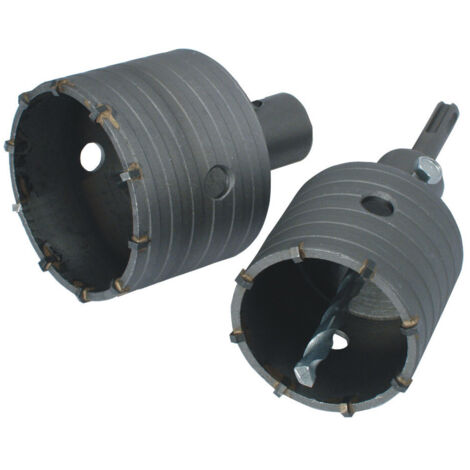 Kit de 2 trépans béton carbure 65 et 80 mm – Emmanchement SDS+ – Pour perçage précis dans béton non armé et maçonnerie – Beast