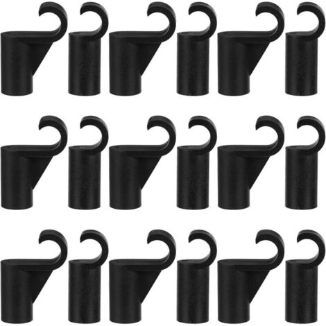Kit de 20 connecteurs pour tringles à vêtements - Connecteurs métalliques pour tubes - Accessoires pour penderie - Crochets de support pour barres de penderie - Support pour vêtements -