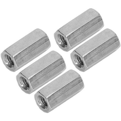 Kit de 20 écrous hexagonaux M6 en acier inoxydable argenté, résistants à la corrosion pour raccords