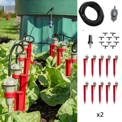 Kit de 20 goutteurs pour arrosage automatique – Supports inclus – 16m de tuyau souple – 2 filtres offerts – Fabrication française – Iriso