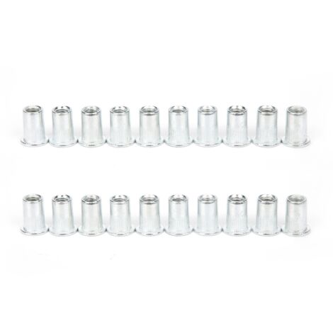 Kit de 20 inserts filetés en alliage d'aluminium, outils de fixation robustes M6 x 10 pour assemblage